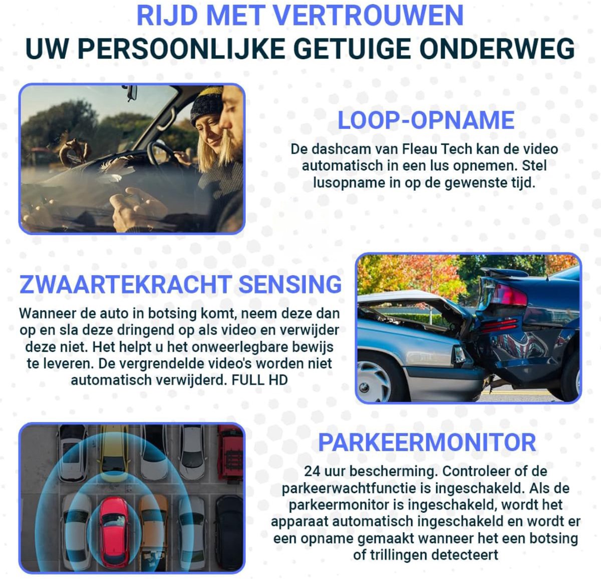 Dashcam voor Auto - Dual - Camerabewaking - Full HD - Zwart – foto 3