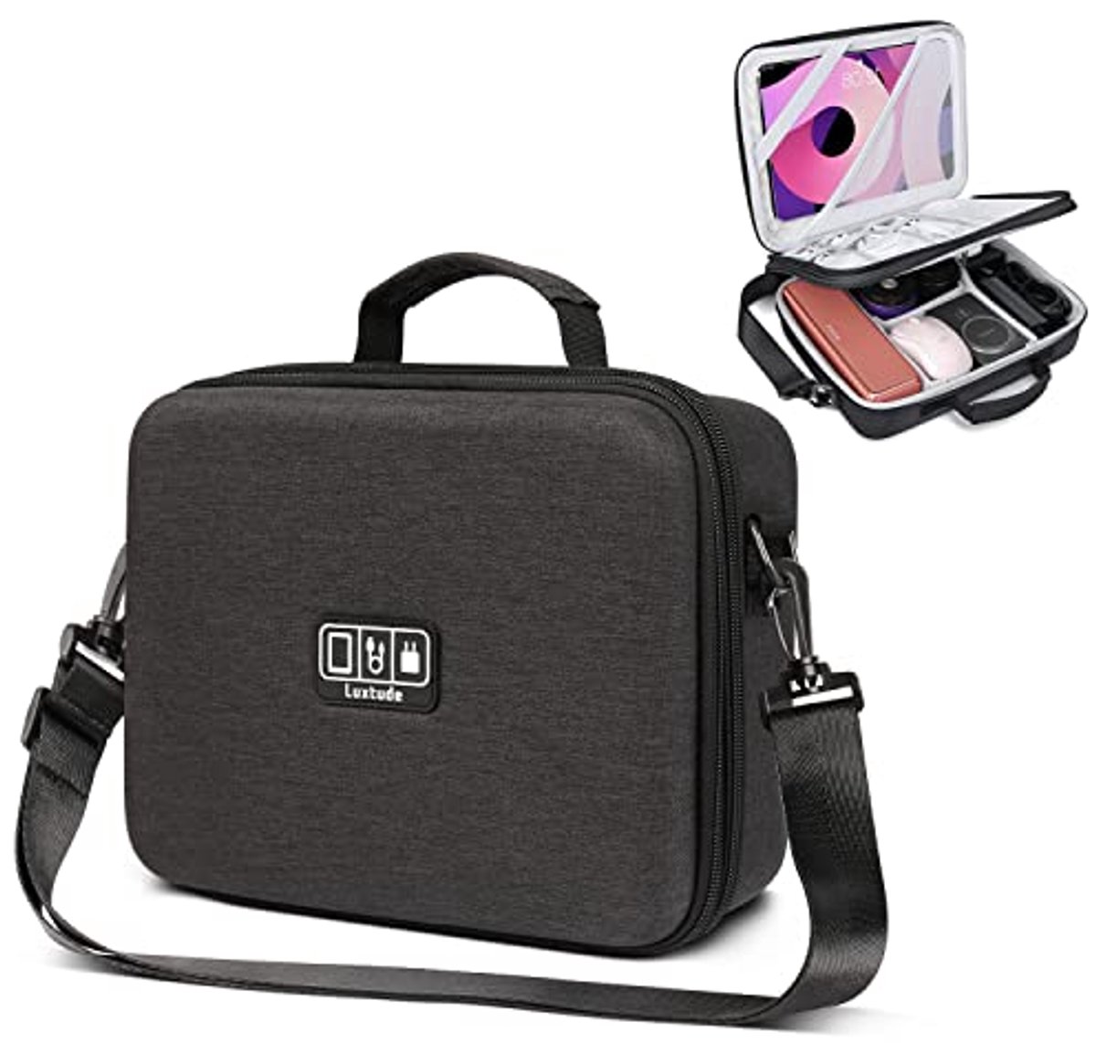 Grote EVA Elektronica Travel Organizer – Schokbestendige Kabel Organizer voor iPad tot 9.7 inch