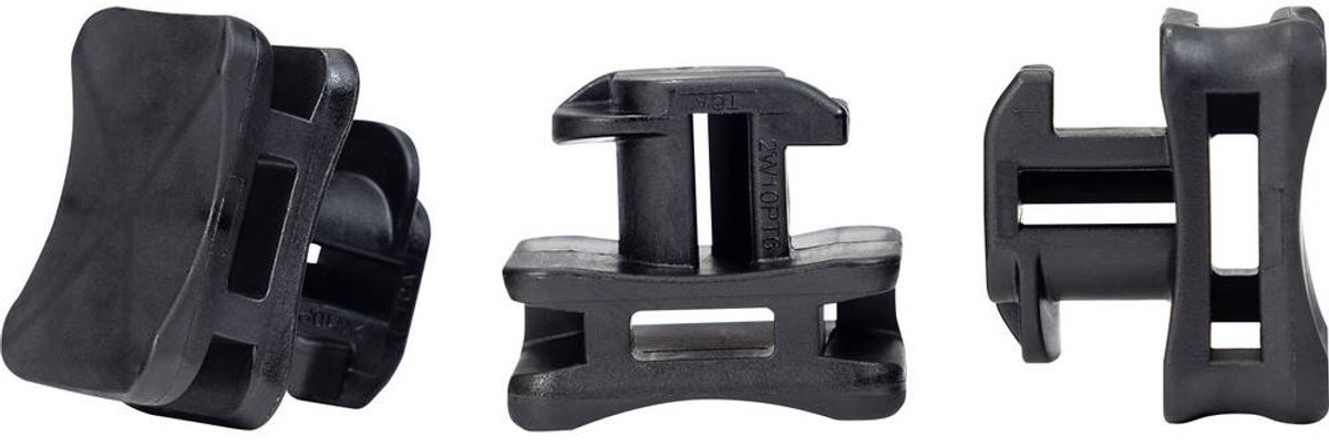 HellermannTyton ACFM8W6.2PT3-PA66/6HIRHS-BK Kabelbindervoetje Profielrail 151-03249 Hittebestendig, Stootbestendig Zwar