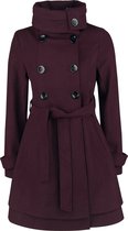 Black Premium by EMP Donkerrode winterjas met bindceintuur - Dames - M