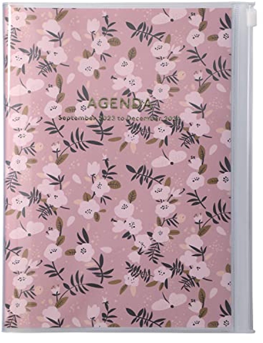 Zakagenda A5 Bloemenpatroon Roze 2023/2024