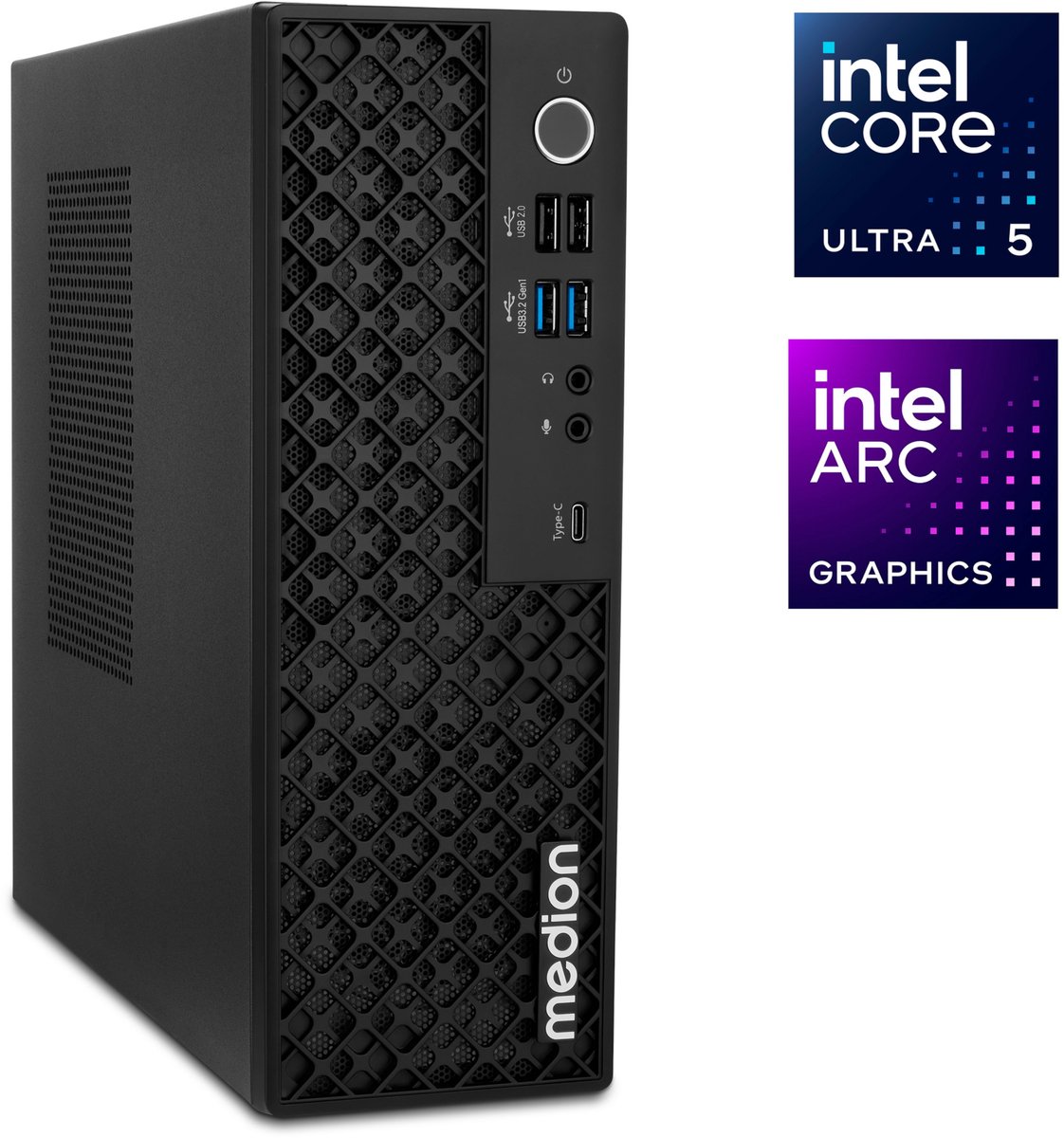 MEDION Picoworx T80 III Mini PC (Slim, Core Ultra 5 226V, 16GB DDR5 RAM, 512 GB SSD, ARC 130V, USB Type C, WLAN, HDMI 2.0, Gigabit LAN, Windows 11 Home) thumbnail 4