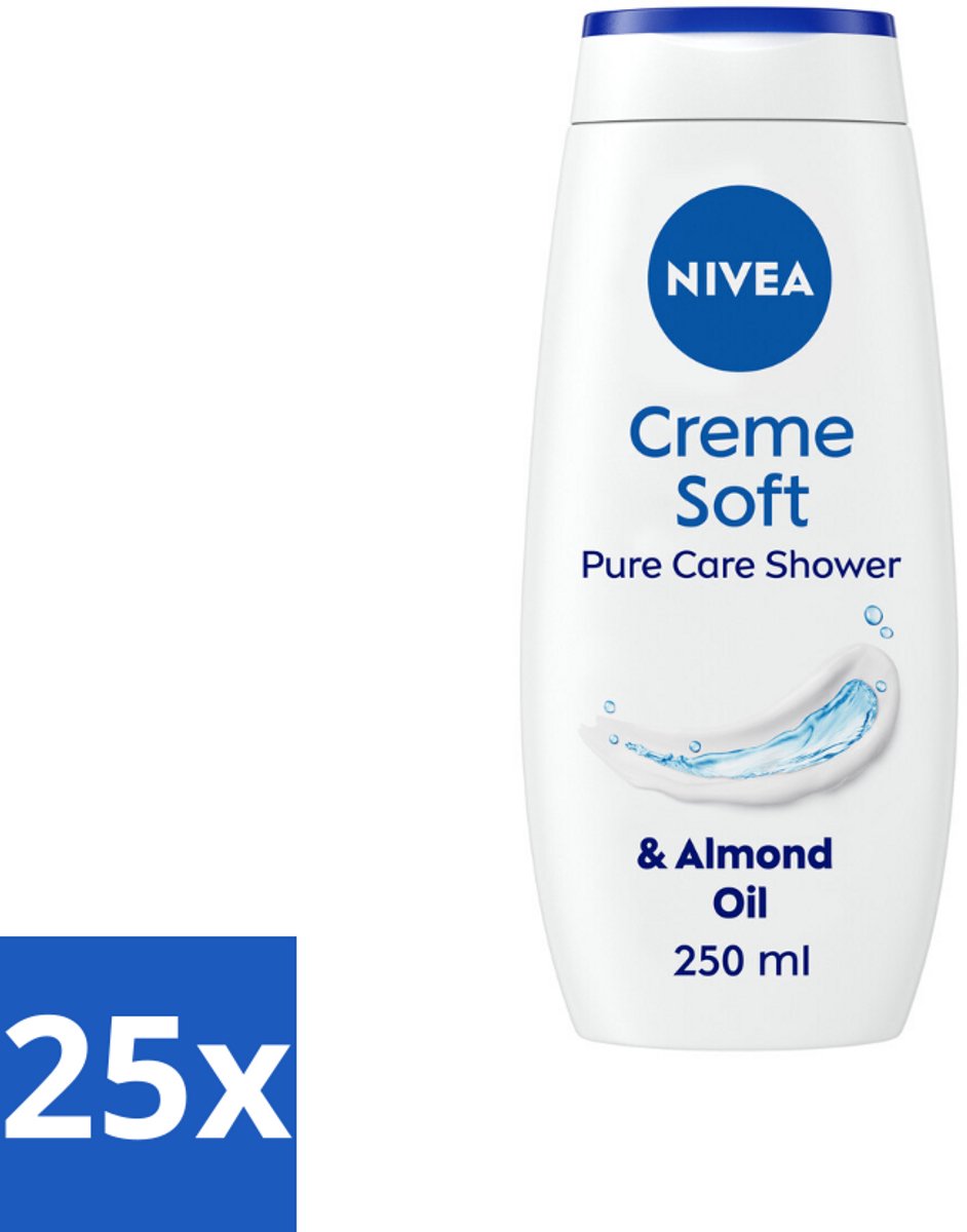 25 x NIVEA Douchecrème Soft 250 ml - Douchecrème - Hydratatie - Amandelolie - Zachte Huid - Voedend Schuim