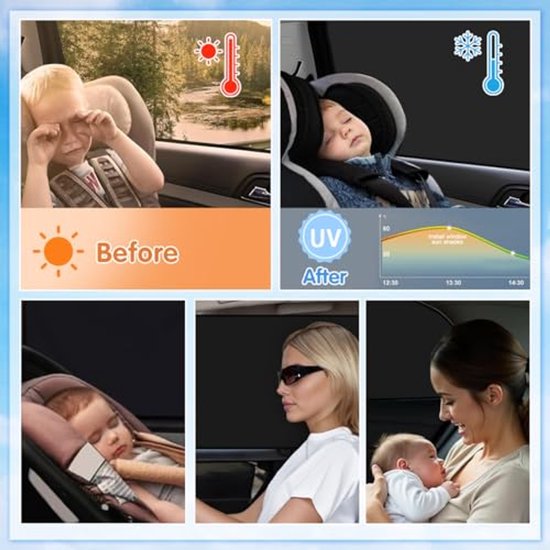Lot De 2 Pare-Soleils Pour Vitres De Voiture - Protection Anti-Éblouissement Jaune UV