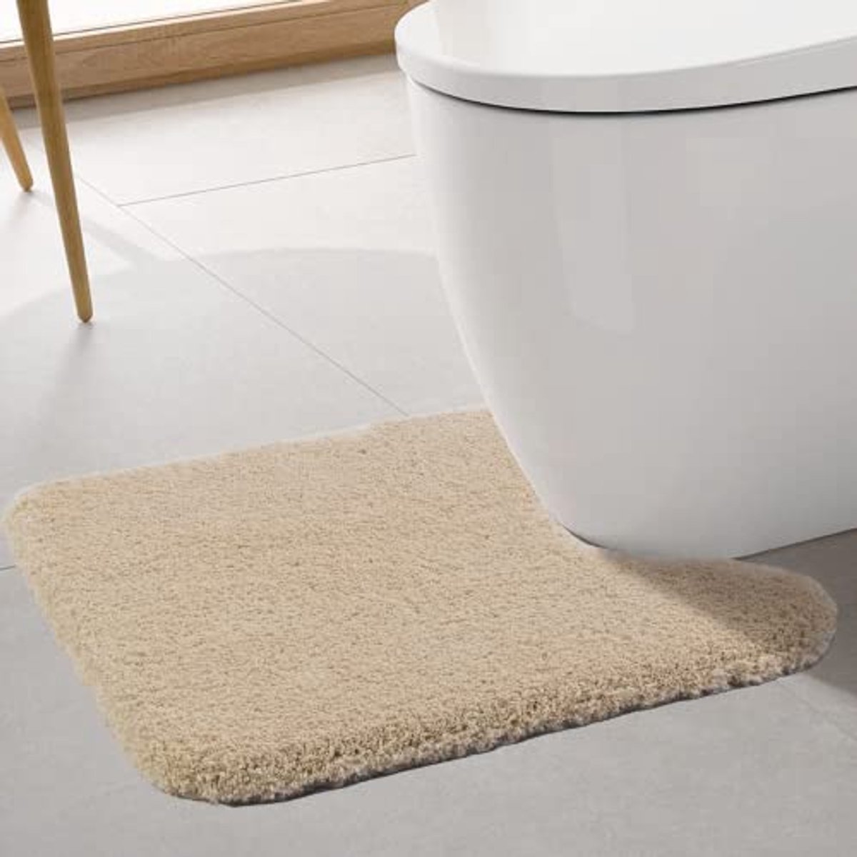 U-vormige Toiletemat 20"×24" in Beige - Perfecte Pasvorm voor Uw Toilet