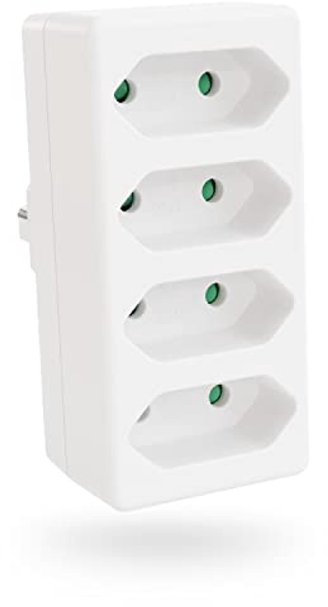 4-voudig stopcontact voor eurostekker tot 2300W - stekkeradapter zonder kabel