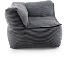 Lumaland Modulair Hoekdeel Links – Cord Zitzak, Zachte Structuur, Ideaal voor Bankmodules & Poefs, Met Vulling – 81×81×70 cm