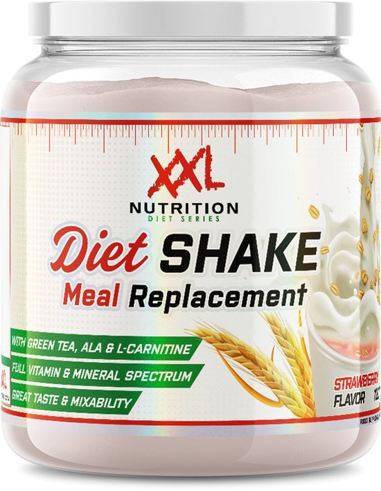 XXL Nutrition - Diet Shake - Tot 46 Gram Eiwit - Maaltijdshake, Eiwitshake, Maaltijdvervanger, Afvallen - Whey, Melkeiwit & Soja Isolaat - Mix van Voedingsstoffen - Aardbei - 1200 Gram (30 shakes)