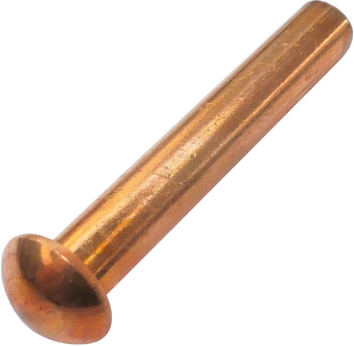 C48035 - Set van 20 koperen klinknagels - Ã˜ 4 x 25 mm - halfronde kop - DIN 660 - roestvrij