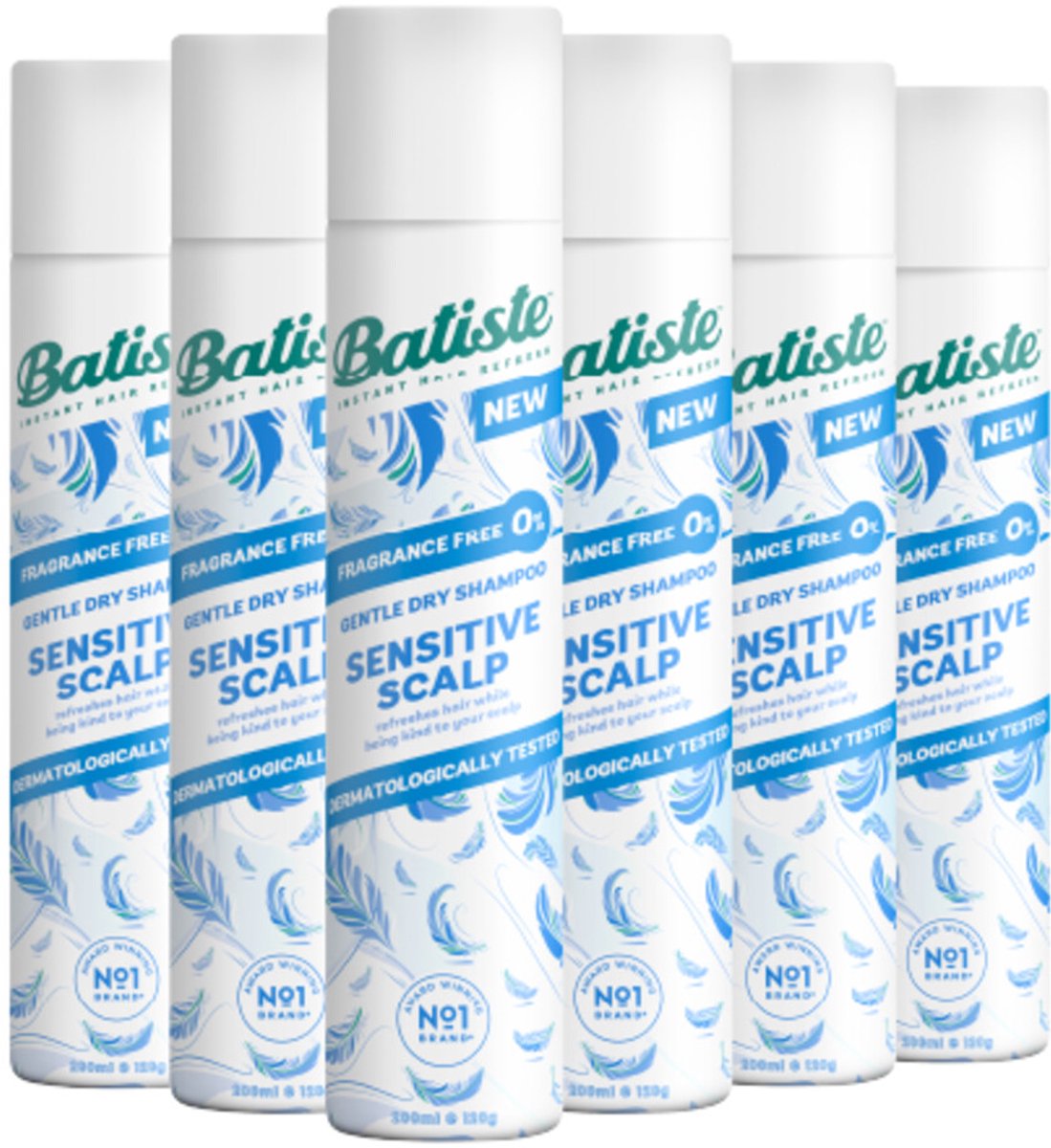 Batiste Droogshampoo Sensitive - 6 x 200 ml - Voordeelverpakking