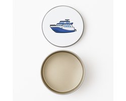 Hacebo® - yacht koektrommel rond - Boten - Schippers - koekblik – koektrommels – bewaarblik - snoeptrommel - Boot - yachten - kapitein - koek trommel - Ø 15 CM