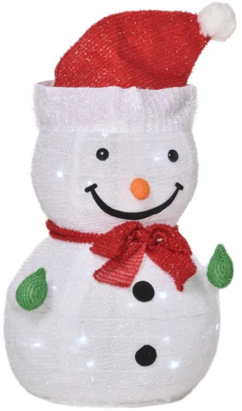 Kerstdecoratie Sneeuwpop Buiten.Kerstdecoratie Kerstlicht, Incl. LEDS, 30cm X 30cm X 51cm, Rood+wit