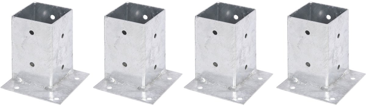 Alberts 4 x opschroefhuls, Befestigung an Ecken, 91x91 mm, thermisch verzinkt, voor opschroeven