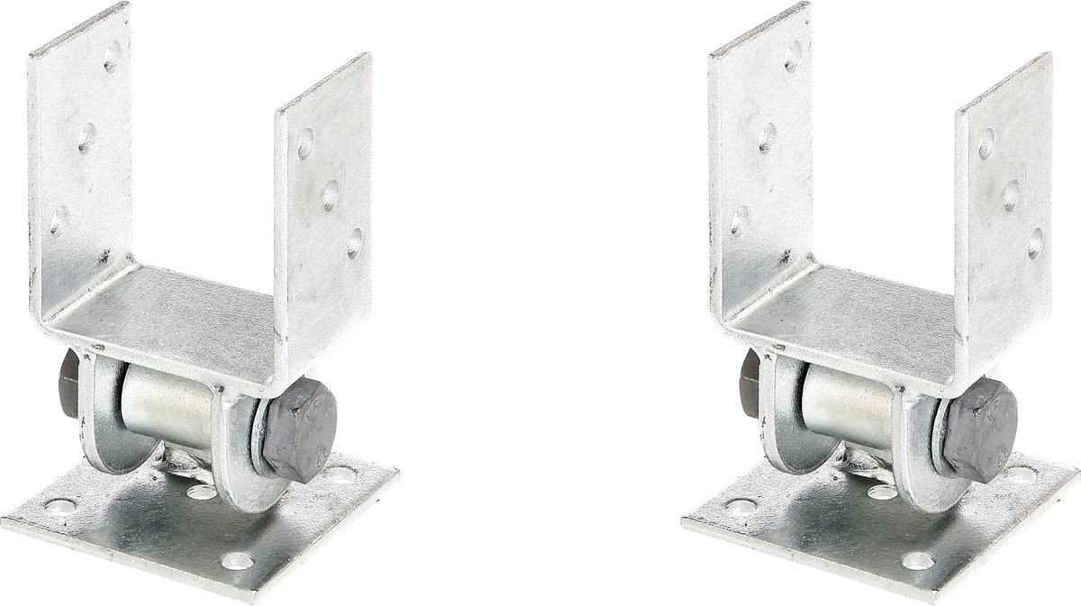 Alberts 2 x paaldrager, beweegbaar bovendeel, voor opschroeven, 91 mm, thermisch verzinkt