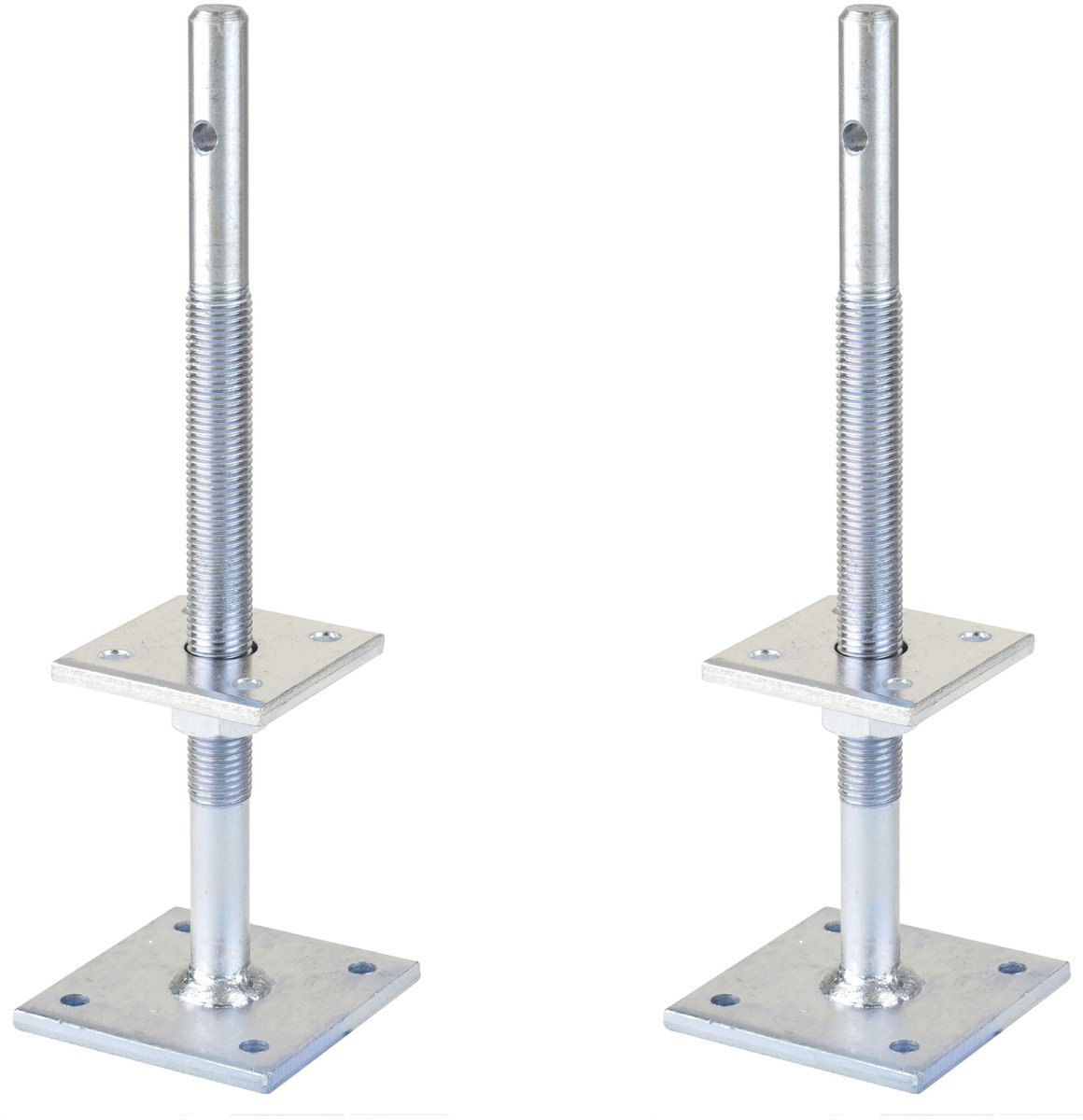 Alberts 2 x I-paaldrager, in hoogte verstelbaar 100 - 230 mm, hoogte 340 mm, elektrolytisch verzinkt, dickschichtpassiviert, voor opschroeven