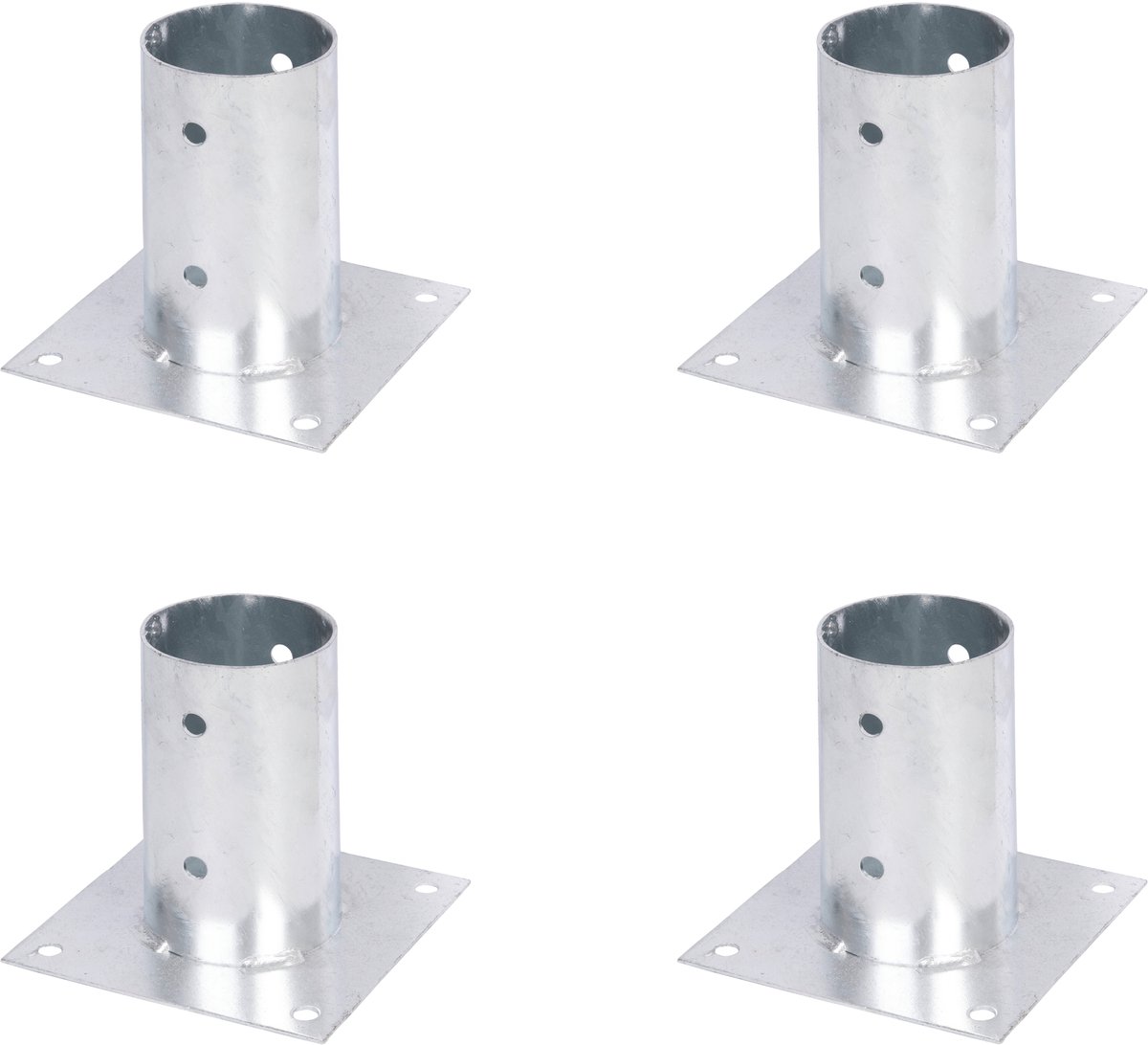 Alberts 4 x opschroefhuls voor ronde houten palen, Ø81 mm, thermisch verzinkt, voor opschroeven