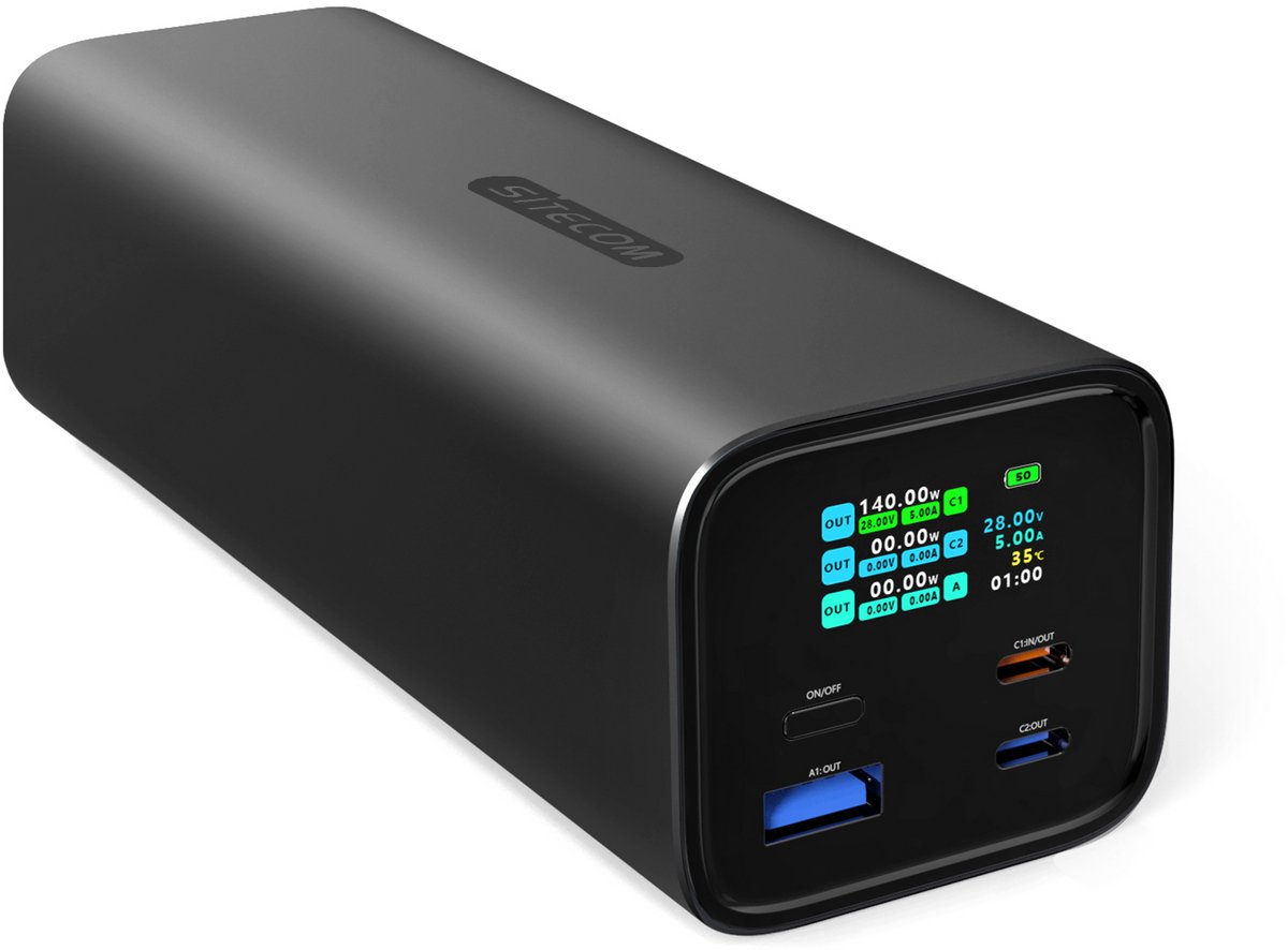 Sitecom - Powerbank - 140W Power Delivery - Powerbank for Notebook