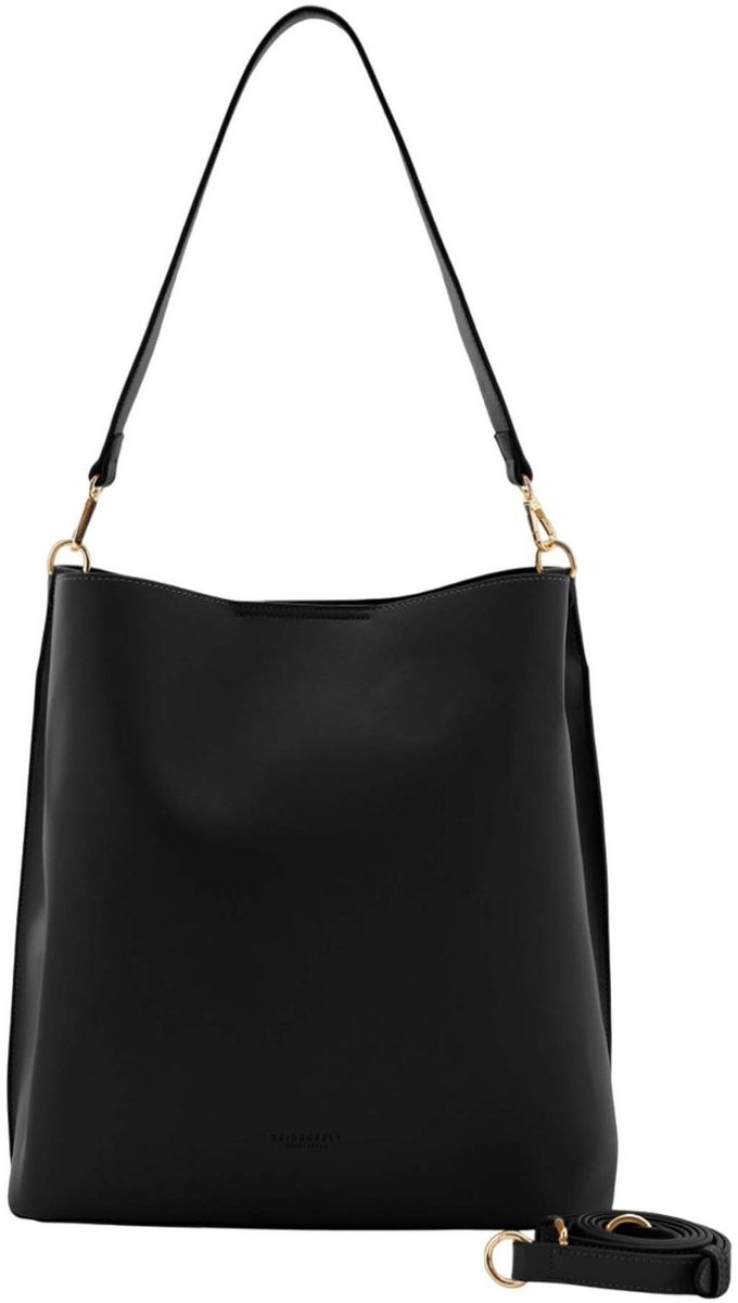 SEIDENFELT MANUFAKTUR schoudertas Nelma Hobo Bag Black zwart