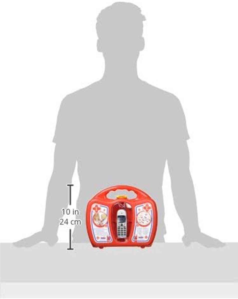 Klein Toys dokterskoffer met mobiele telefoon - stethoscoop, thermometer, reflexhamer, injectiespuit, pincet, oorspiegel, schaar, verpleegsterskapje, naamplaatje, pleisters - multicolor — afbeelding 9