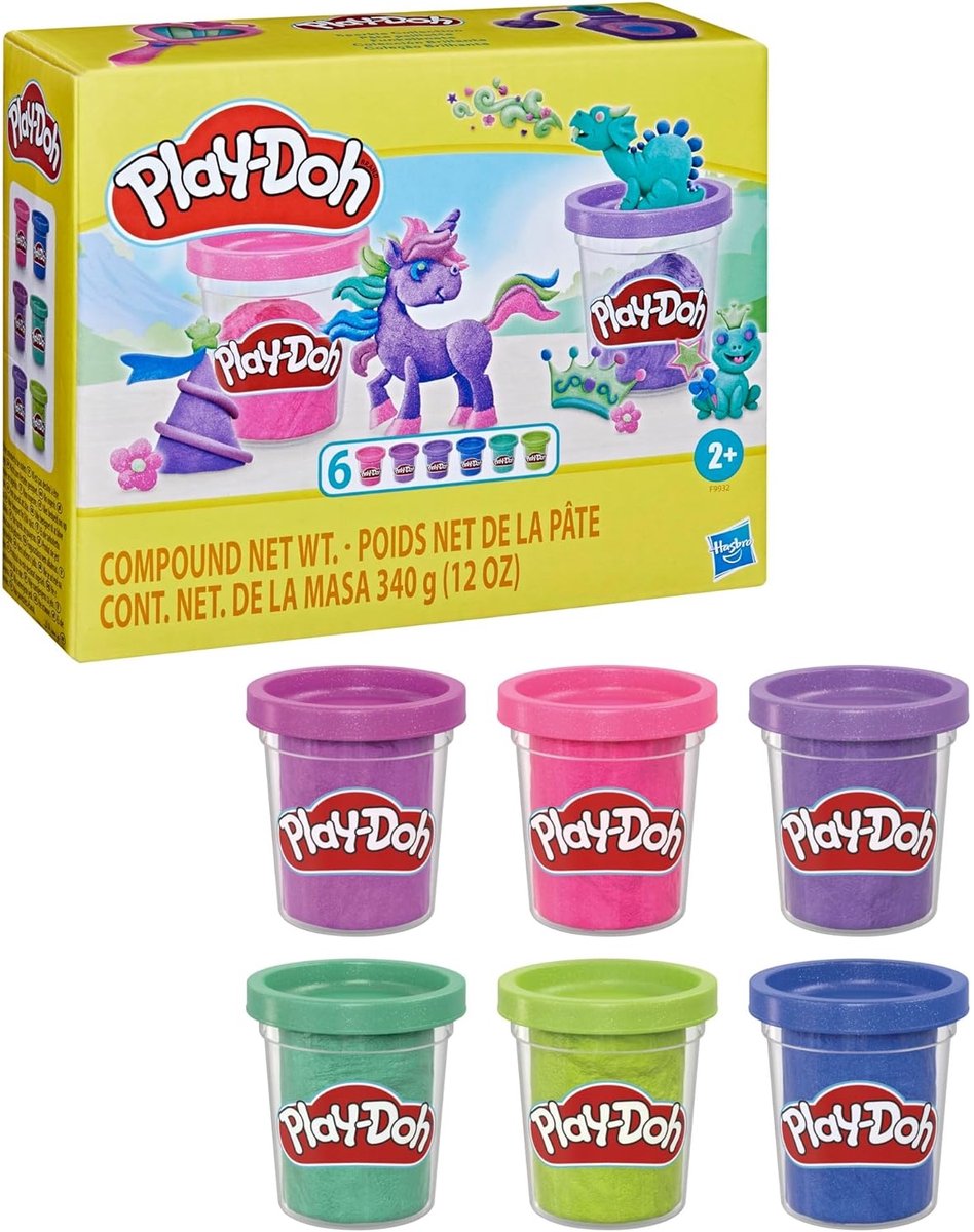 Play-Doh Sparkle Compound Collection - Boetseerklei met glitters - 6 Play-Doh potjes — afbeelding 4