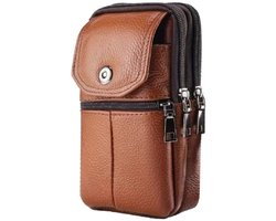Heuptas - Schouderband - Staande heuptas - Heuptas voor heren - Schoudertas voor heren - Drielaagse opbergruimte - Cadeau - 19*10*6cm