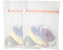 2pcs Mesh Washing Bags for Washing Machine, Travel Laundry Bag Set for Washing Machine Dryer, Durable Net Laundry Bags for Delicates, Bras, Underwear, Portable and Reusable (S 30cm x 40cm)