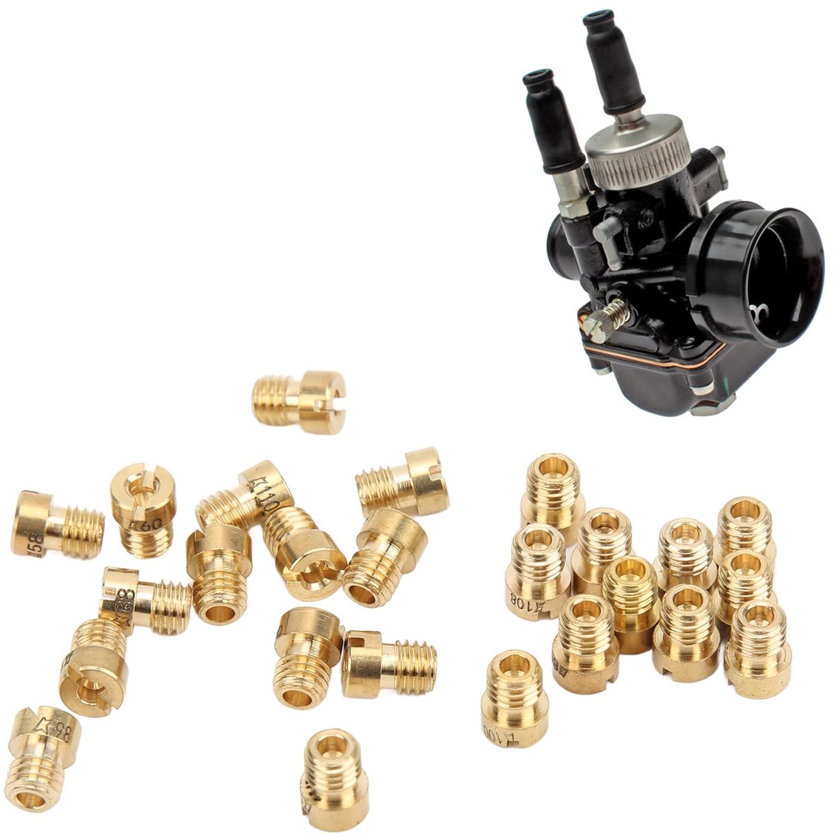 Image of 25Pcs Head Jet Carburetor, 55-115 M5 Carb Head Jet Kit Replacement for Dellorto Carburetor PHBG with M5 Nozzles