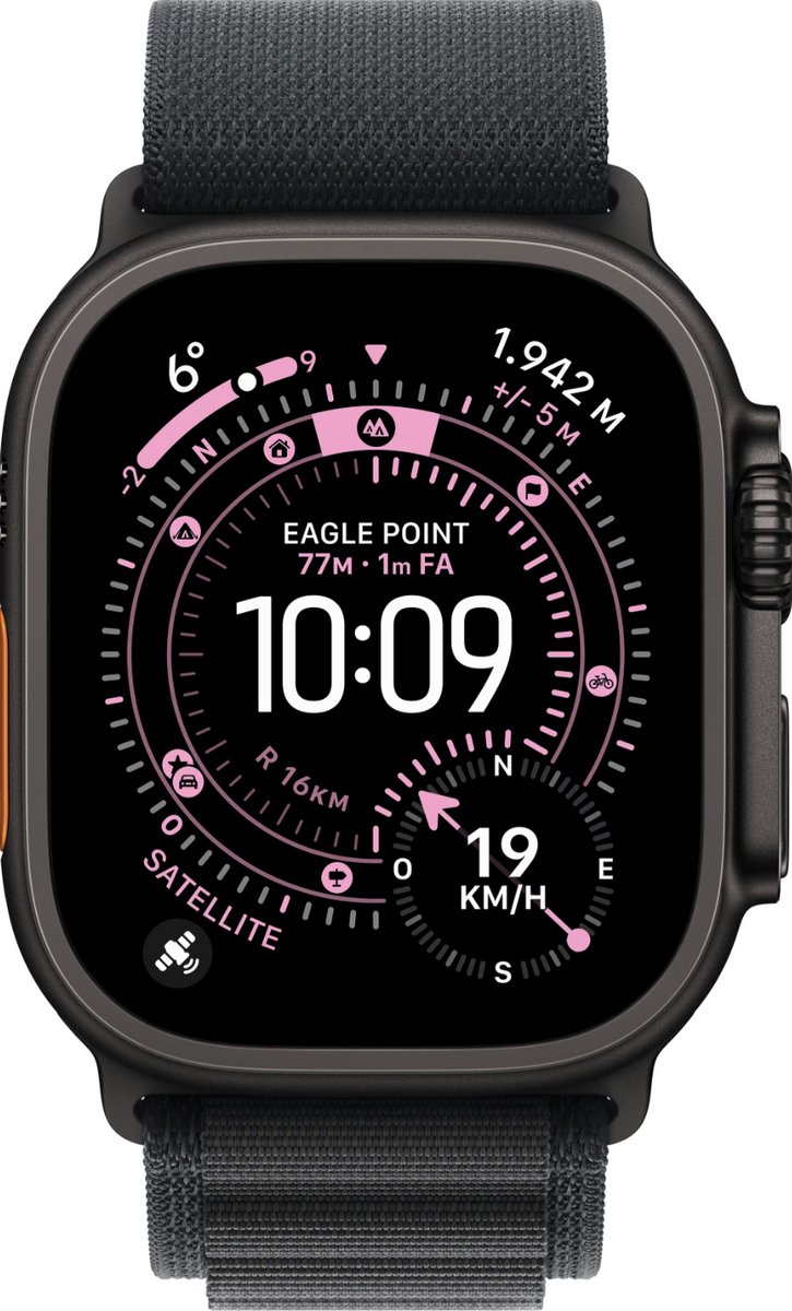 Apple Watch Ultra 3 gps + Cellular - 49mm black Titanium Case - Black Alpine Loop Medium Smartwatch