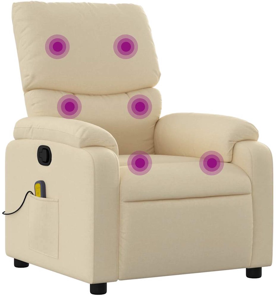 vidaXL Massagestoel Verstelbaar Crème Stof