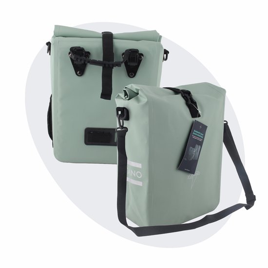 Voltano Fietstas 16L – Mint Groen – Enkele Pakaftas – 100% Waterdicht - Met Schouderband