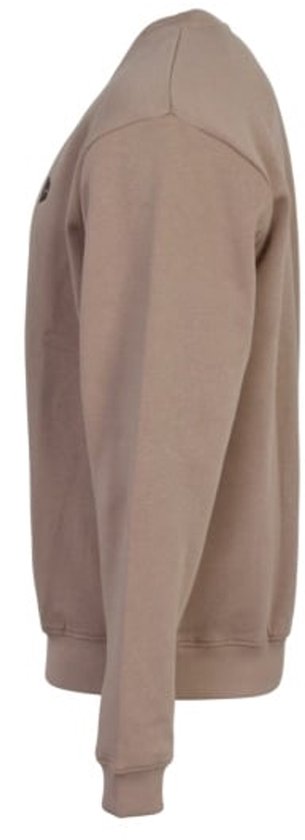 Donnay ronde hals sweater in taupe-grijs met logo op de borst.