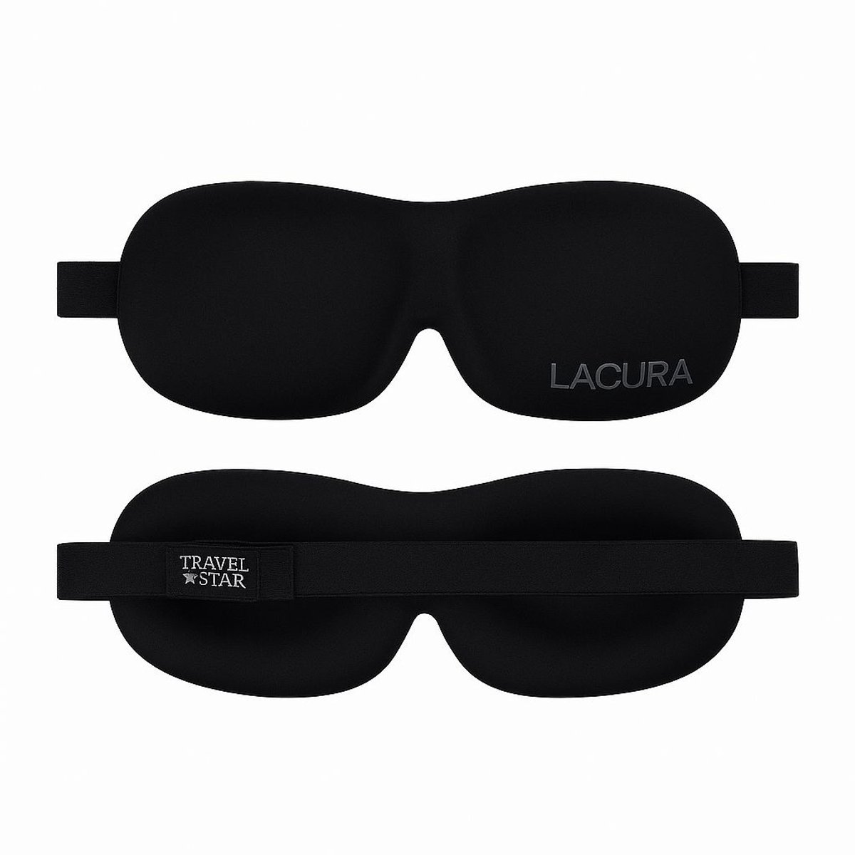 Daydream® 3D Slaapmasker Lacura – 24 × 9 cm – Ergonomisch & Lichtdicht – Met Verstelbare Band – Zwart