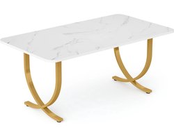 Eettafel Nulia - 160cm - Voor 4-6 Personen - Voor Keukentafel en Eetkamer - Wit
