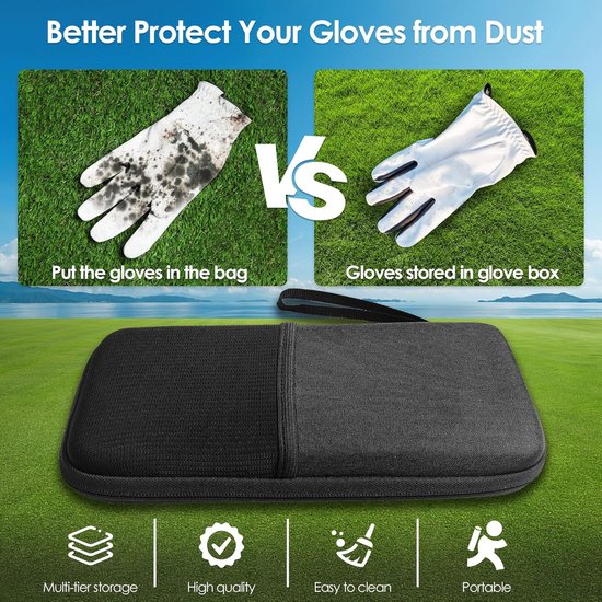 Golfhandschoenenhouder, opbergdoos voor golftassen, harde beschermdoos met handschoenvormer, vakken voor golfaccessoires en persoonlijke spullen, multifunctionele opbergtas voor golf, golfcadeaus voor mannen en vrouwen van Noah Golf — afbeelding 5