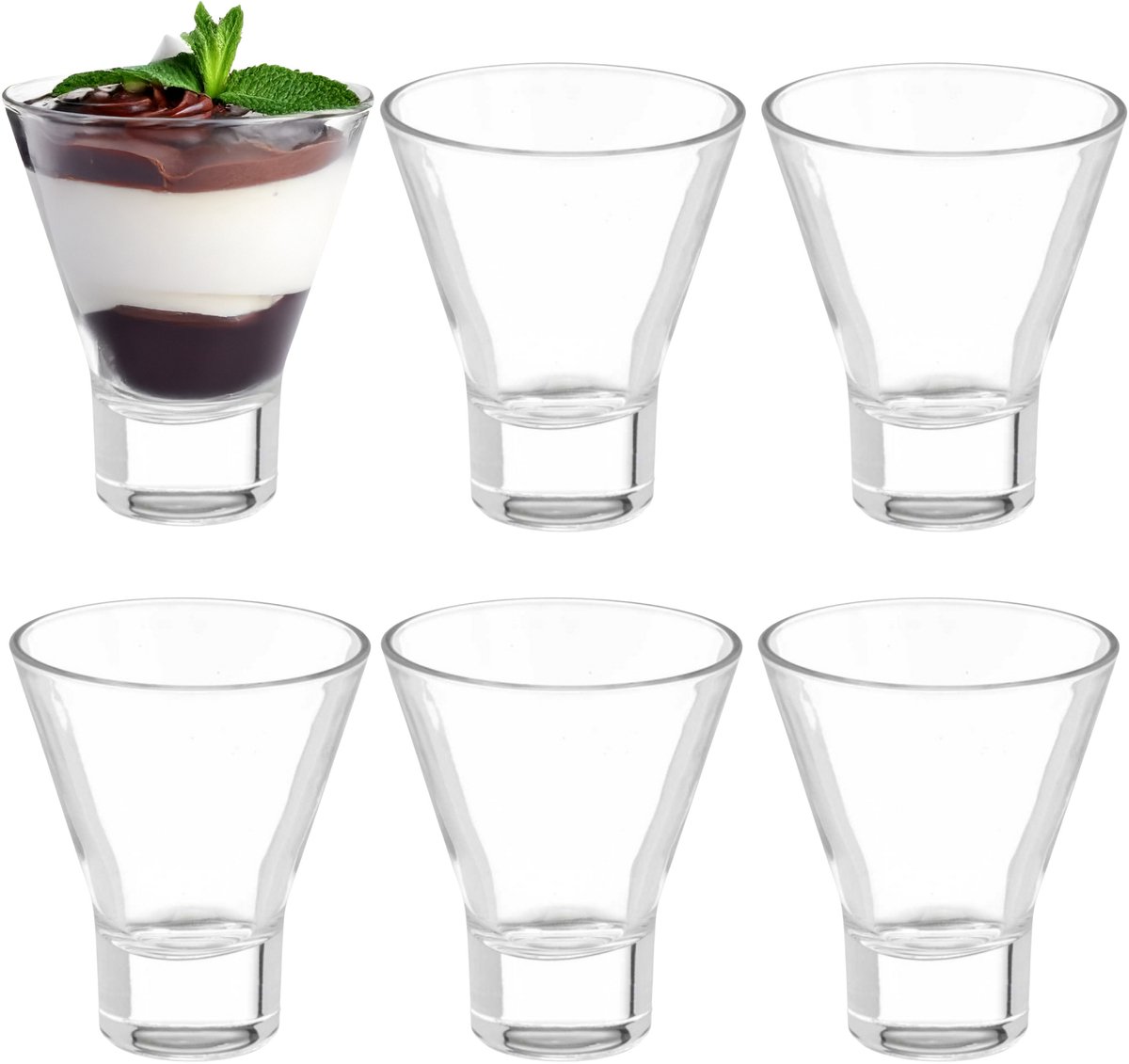 Vivalto Dessert glazen - 12x stuks - 230 ml - D9 cm - glas - amuse glaasje