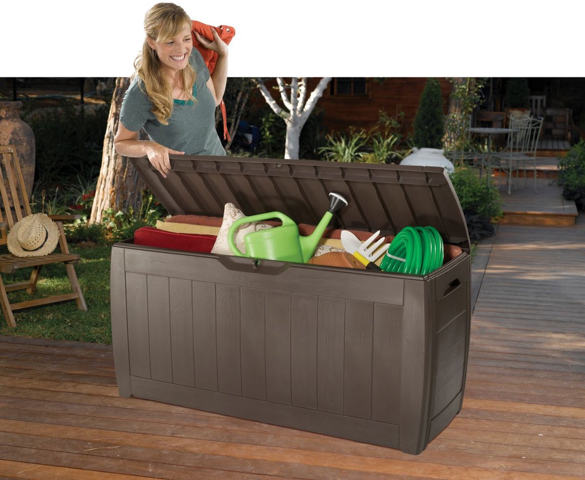 Keter Hollywood - Coffre à coussins - pour extérieur - 270L - brun