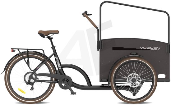 Vogue E-Cargo Journey-S 7DR – zwart met bruine accenten