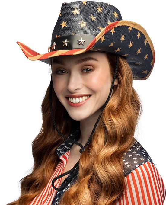 Boland - Hoed cowboy Capitol Blauw - 56-59 - Volwassenen - Unisex - Western - Wild West - Festival - Carnaval - USA - Themafeest