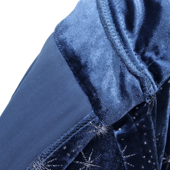 Joya Kids® | Cape de princesse d'hiver de Luxe pour enfant | Velours bleu foncé avec étoiles | Cape de déguisement pour fille avec capuche et fourrure blanche | Cape de la Reine des Glaces | 72 cm | Déguisement d'hiver | Édition de luxe