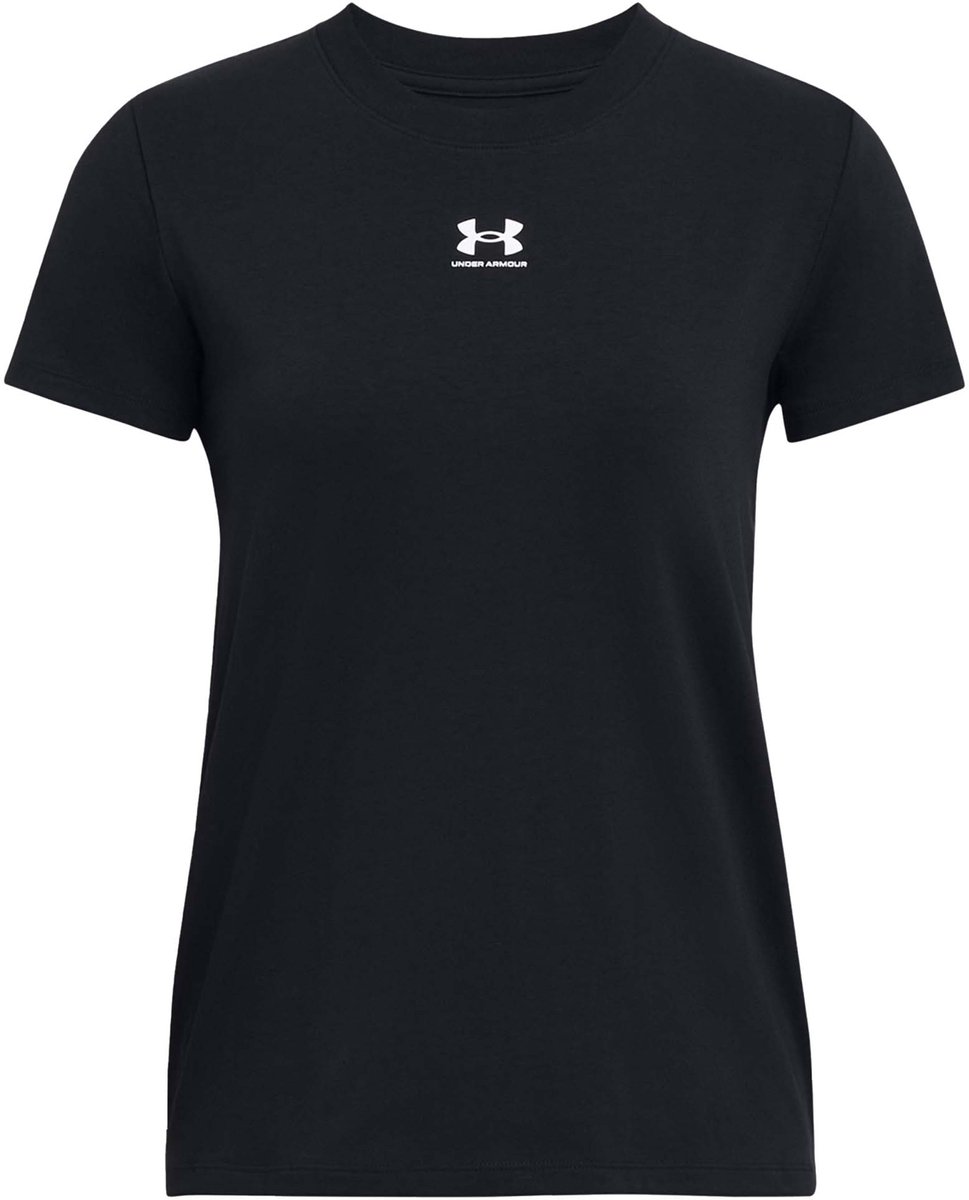 Under Armour UA Rival Core SS-BLK Dames Sportshirt - Zwart - Wit