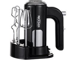 3-in-1 Hand Mixer - 200W – 5 Snelheden – RVS Behuizing – Inclusief Basis – Turbofunctie voor Bakken en Mixen