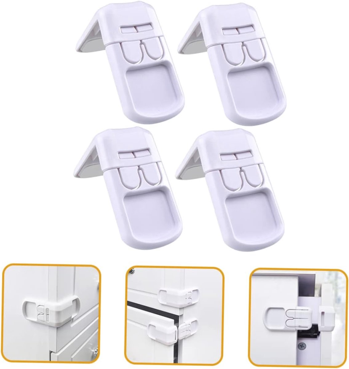 4 stuks kinder veiligheid lade slot rechte hoek slot Baby lade slot kast deur slot dubbele sluiting lade hoek slot