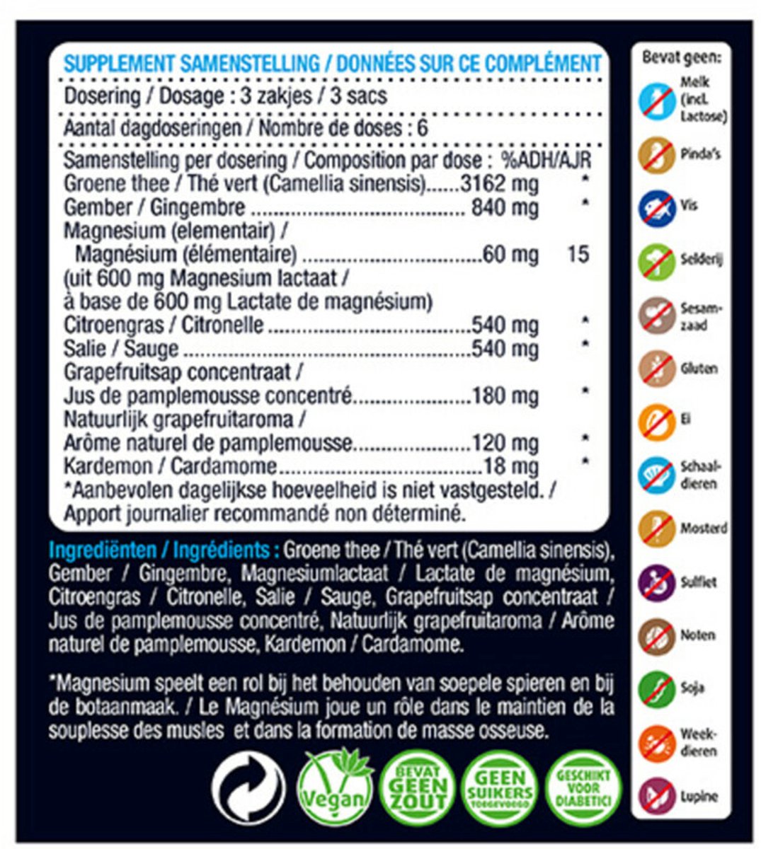 Lucovitaal Thee Magnesium - 3 x 20 stuks - Voordeelverpakking