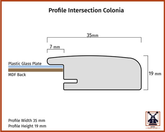 Cadre photo 50x50 cm - MDF - Chêne Foncé - Colonia