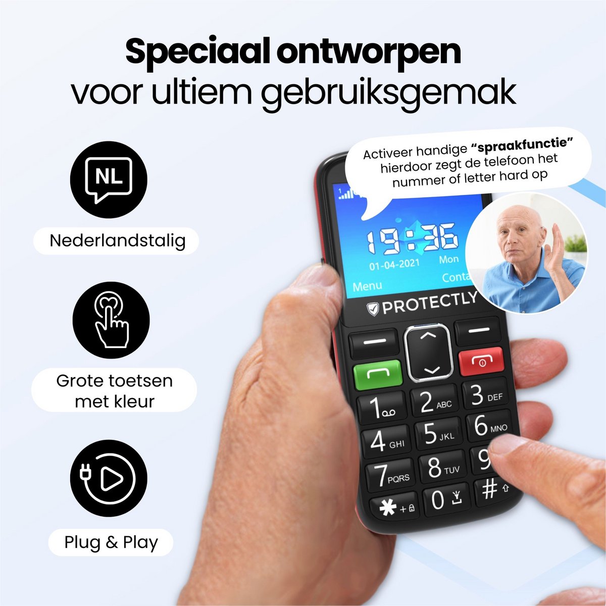 artfone Clamshell mobiele telefoon voor senioren met grote