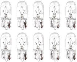 Signaallamp - W5W T10 - 12V - 417mA - 5W - 2500K - 50lm - 10 stuks