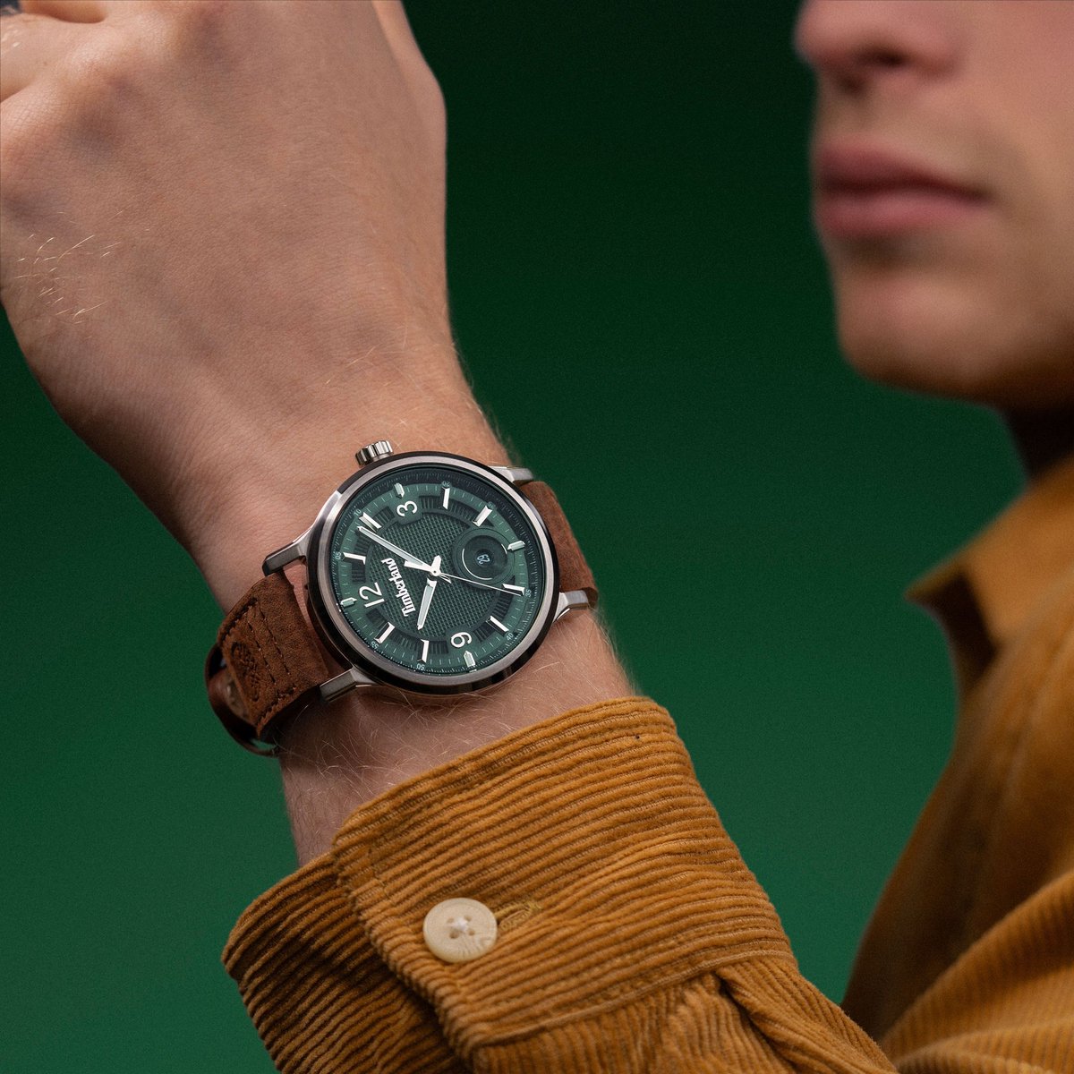 Datum horloge Driscoll Green - Brown