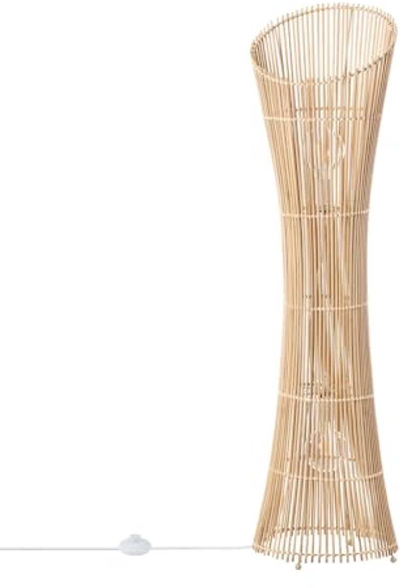 LEDKIA LIGHTING - Standing Bamboo Lamp Marady | Natural Design | Suitable for 2x E27 LED Lamps | For Dining Room, Bedroom, Living Room | Floor Lamps, Natural