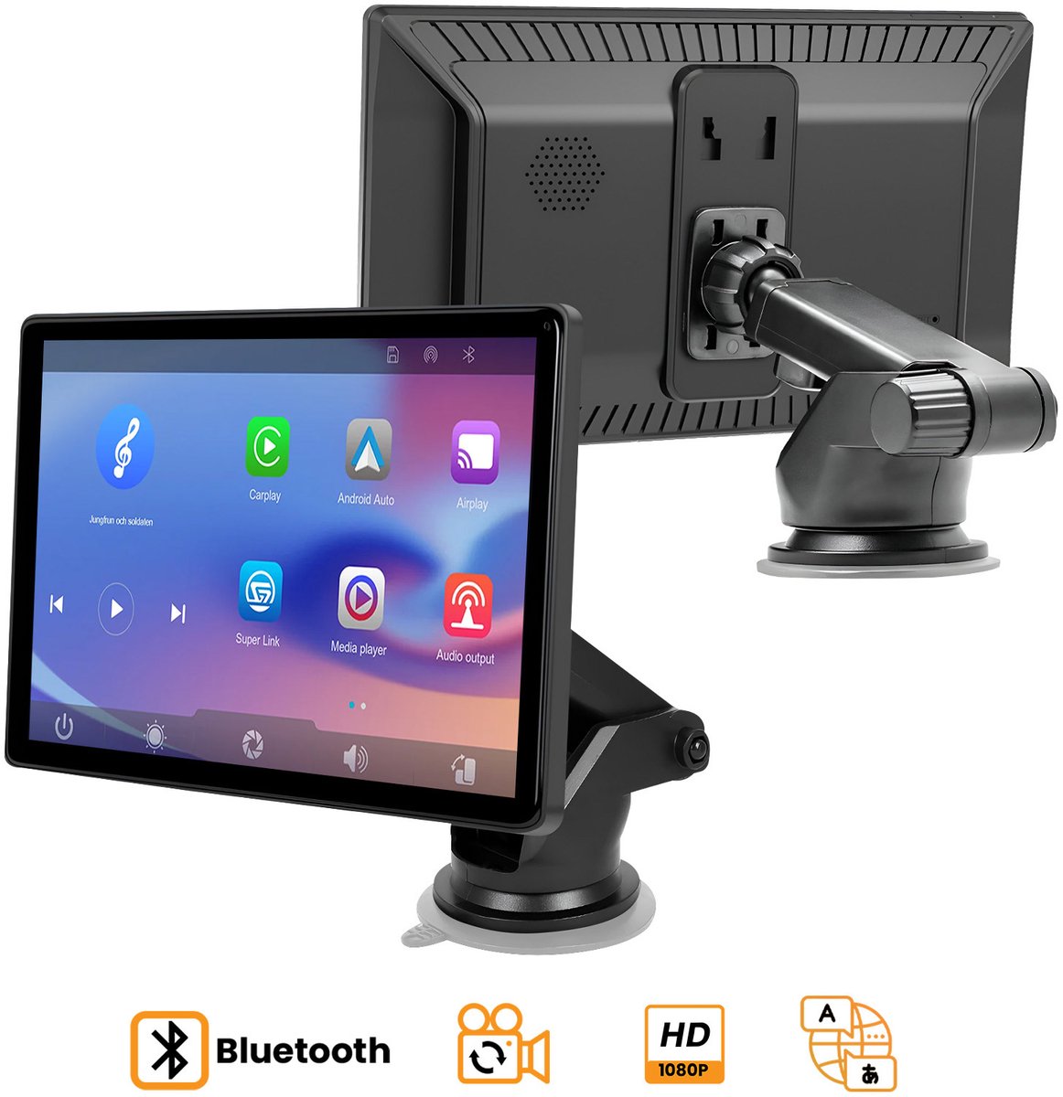 Avizar 8 inch touchscreen voor CarPlay Android Auto, Zwart