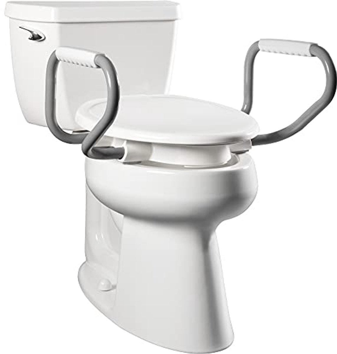 Verhoogde Toiletbril 3" met Ergonomische Steunarmen en Gemakkelijk Schoon te Maken Schild